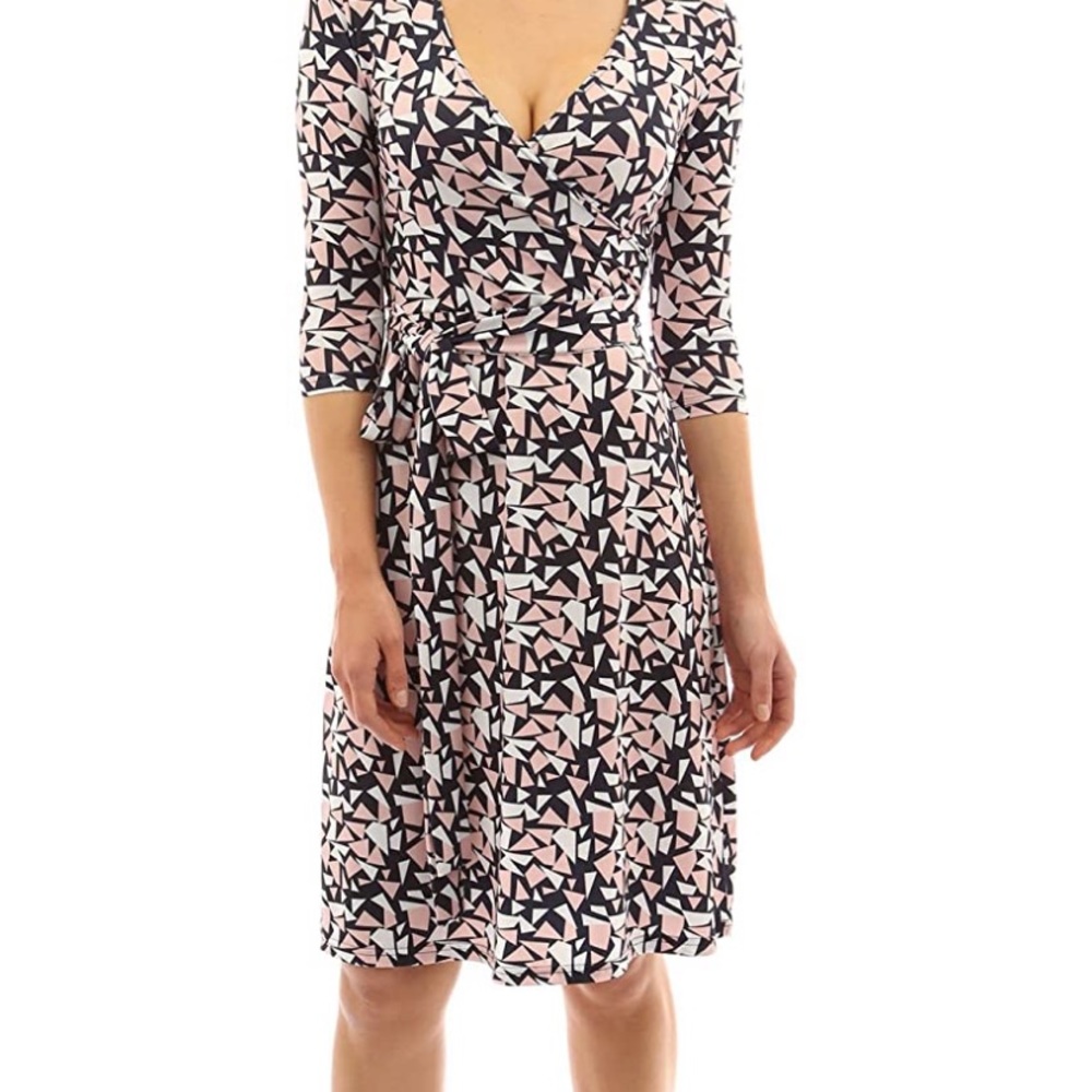 Women Faux Wrap A Line Dress